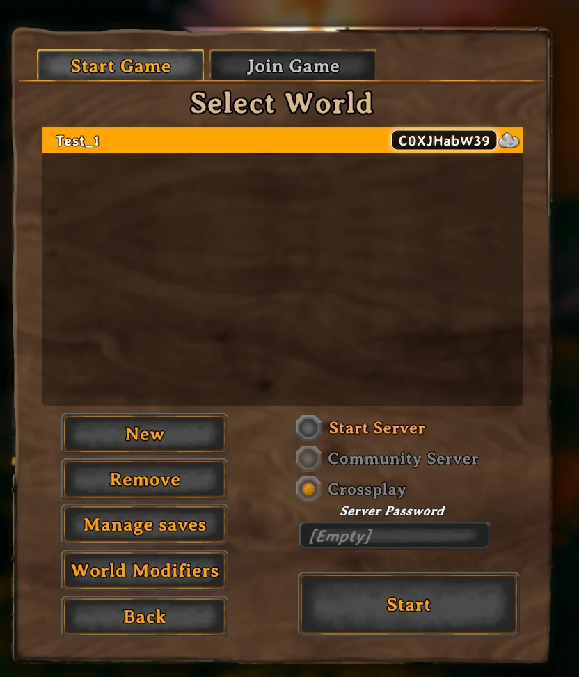 The Select World screen with the world seed highlighted next to the world name